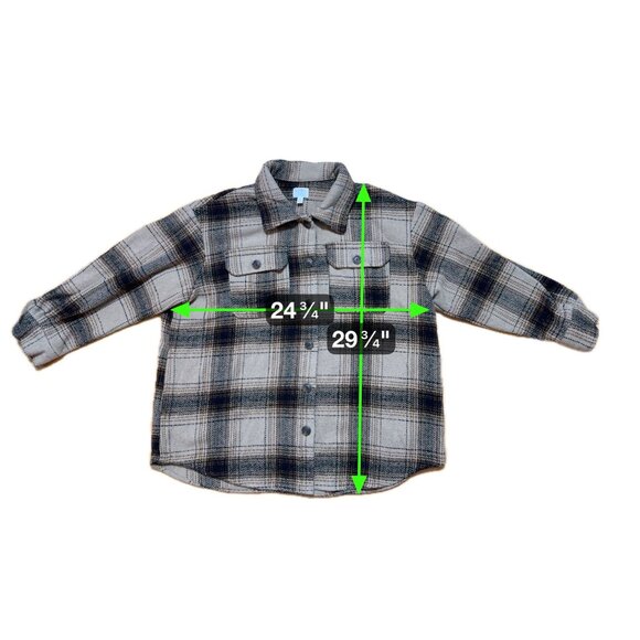 Time And Tru Womens Beige Plaid Button-Up Long Sleeve Shirt Jacket SZ XXLarge - Picture 8 of 8